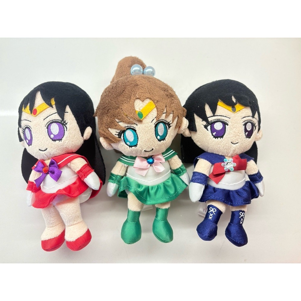 Sailor Moon Chibi Plush Set of 3: Sailor Mars Sailor Jupiter Sailor Saturn